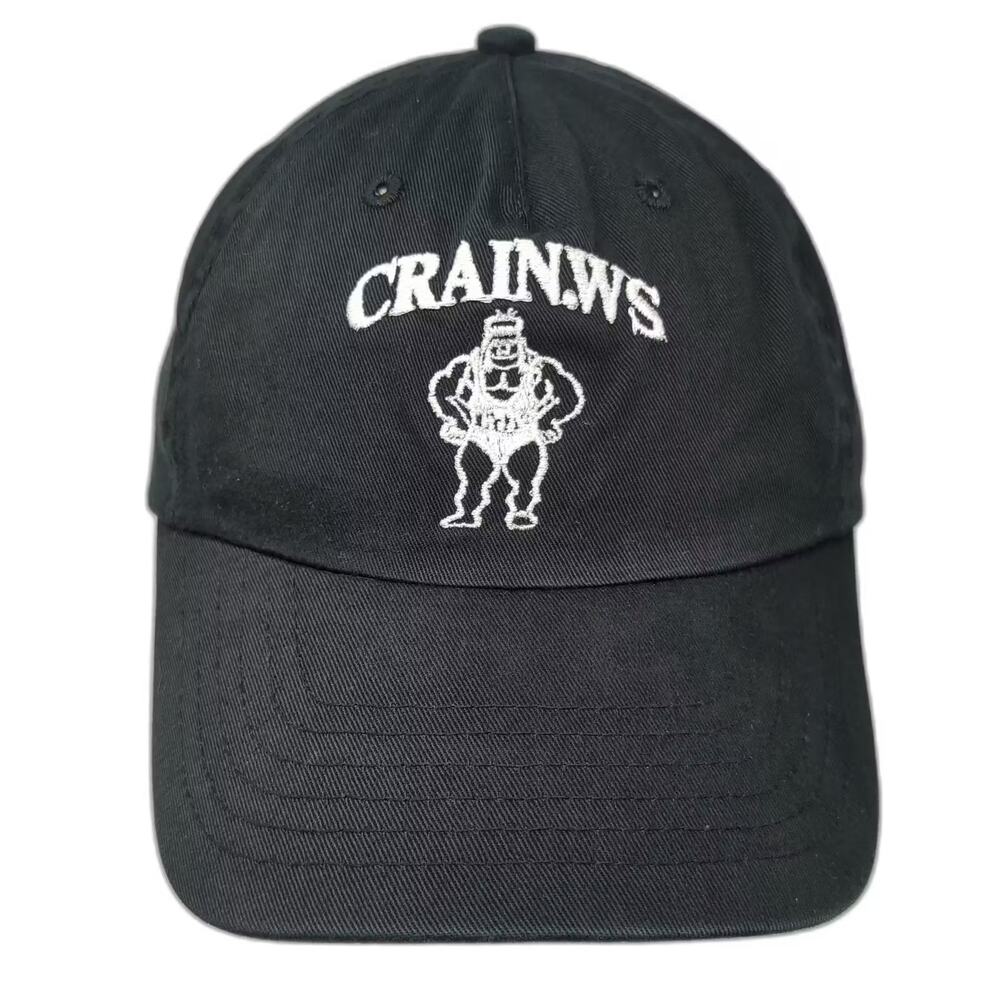 BIG Baseball Cap Black OS Hat Crainws Bodybuilder Embroidered Slideback Cotton